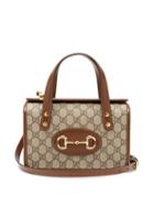 Ladies Bags Gucci - 1955 Horsebit Leather-trim Gg Supreme Canvas Bag - Womens - Brown Multi