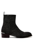 Matchesfashion.com Alexander Mcqueen - Glitter Leather Ankle Boots - Mens - Black Multi