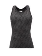 Matchesfashion.com Fendi - Ff Logo-print Jersey Tank Top - Womens - Black