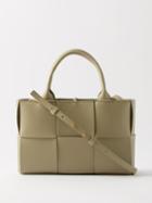 Bottega Veneta - Arco Mini Intrecciato-leather Tote Bag - Womens - Khaki