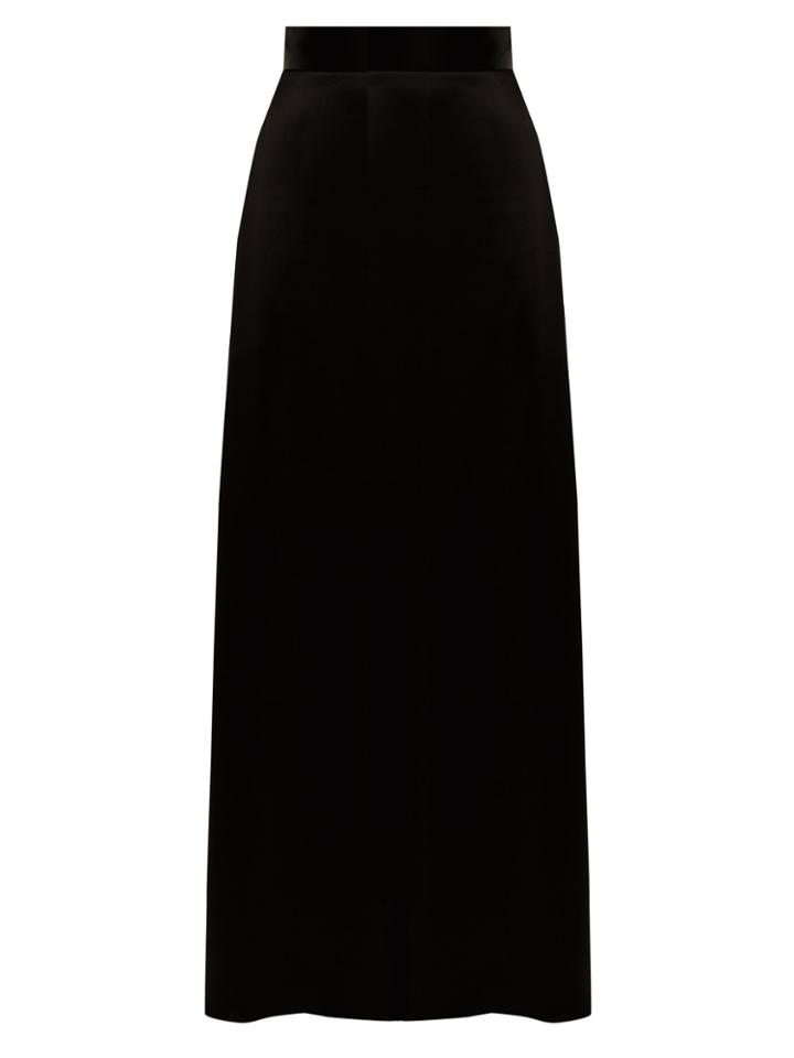 Osman Cecilia Draped Satin Skirt