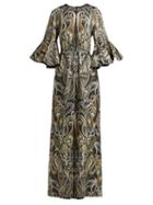 Matchesfashion.com Chlo - Paisley Print Silk Blend Dress - Womens - Black Multi