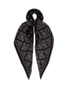 Matchesfashion.com Saint Laurent - Bandana Print Wool Scarf - Womens - Black