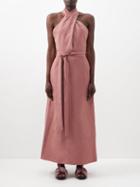 Raey - Cross-front Silk-blend Halter Dress - Womens - Mid Pink