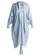 Matchesfashion.com Maison Rabih Kayrouz - Striped Satin Shirtdress - Womens - Light Blue