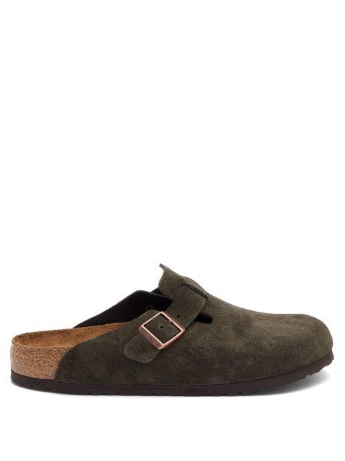 Matchesfashion.com Birkenstock - Boston Buckled Suede Mules - Mens - Dark Brown