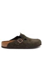 Matchesfashion.com Birkenstock - Boston Buckled Suede Mules - Mens - Dark Brown
