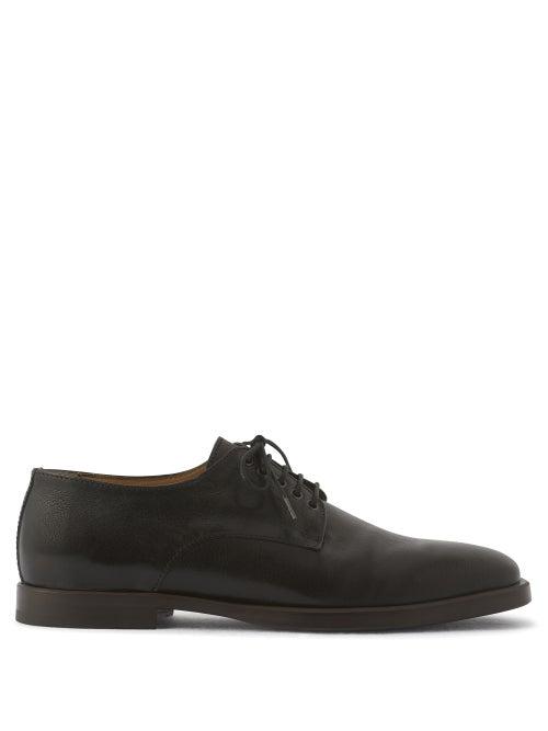Lemaire - Fine-grain Leather Derby Shoes - Mens - Black
