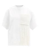 Matchesfashion.com Jil Sander - Fringed Pocket Cotton-jersey T-shirt - Womens - White