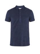 Matchesfashion.com Orlebar Brown - Sebastian Terry Towelling Cotton Polo Shirt - Mens - Navy