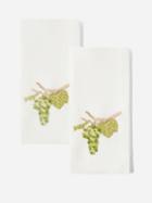 Bernadette - Set Of Two Grapes-embroidered Napkins - Womens - Ivory Multi
