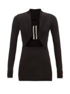 Rick Owens - Cutout Jersey Top - Womens - Black
