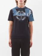 Stone Island - Paint-effect Logo-print Cotton-jersey T-shirt - Mens - Black