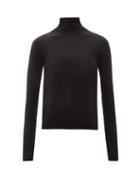 Matchesfashion.com La Collection - Frederica Roll-neck Merino-wool Sweater - Womens - Black