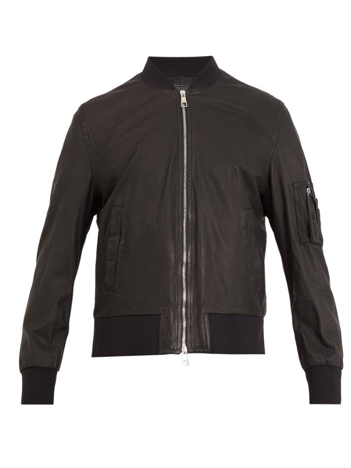 Neil Barrett Washed-leather Bomber Jacket