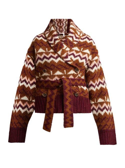 Matchesfashion.com See By Chlo - Belted Fair Isle Cardigan - Womens - Brown Multi