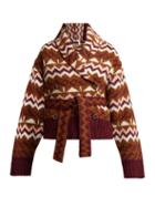 Matchesfashion.com See By Chlo - Belted Fair Isle Cardigan - Womens - Brown Multi