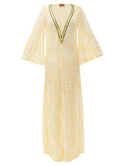 Matchesfashion.com Missoni Mare - Zigzag Knit Kaftan - Womens - Yellow