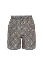 Matchesfashion.com All At Sea - Anchor Print Silk Satin Pyjama Shorts - Mens - Multi
