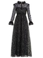 Matchesfashion.com Goat - Giovanna Floral Print Organza Gown - Womens - Black Multi
