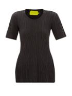 Marques'almeida - Open-back Ribbed Recycled-cotton T-shirt - Womens - Black