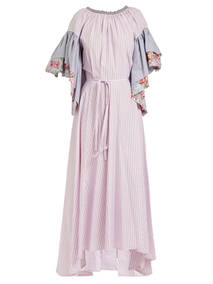 Natasha Zinko Ruffle-sleeve Cotton Dress