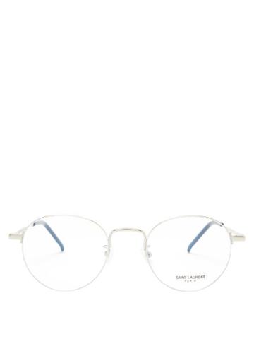 Mens Eyewear Saint Laurent - Round Metal Glasses - Mens - Silver