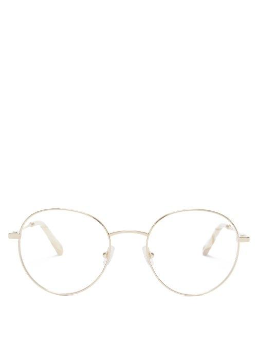 Matchesfashion.com Chlo - Round Frame Glasses - Womens - Light Gold