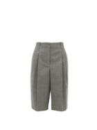 Matchesfashion.com Loewe - Tailored Knee Length Wool Shorts - Womens - Grey