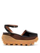 Matchesfashion.com Marni - Wooden Flatform Sandals - Womens - Black