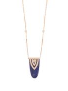 Matchesfashion.com Jacquie Aiche - Aladdin Cap Diamond, Lapis Lazuli & Gold Necklace - Womens - Blue