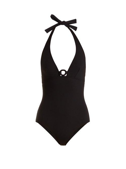 Matchesfashion.com Eres - Effect Halterneck Swimsuit - Womens - Black