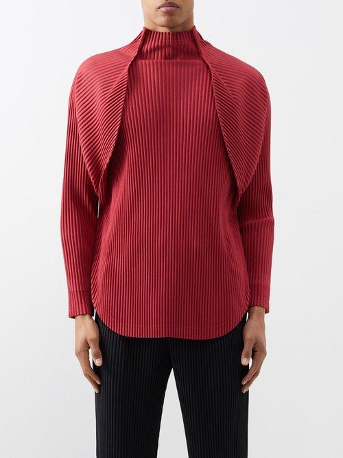 Homme Pliss Issey Miyake - Technical-pleated Layered Top - Mens - Red