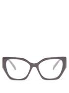 Prada Eyewear - Cat-eye Acetate Glasses - Womens - Black Grey