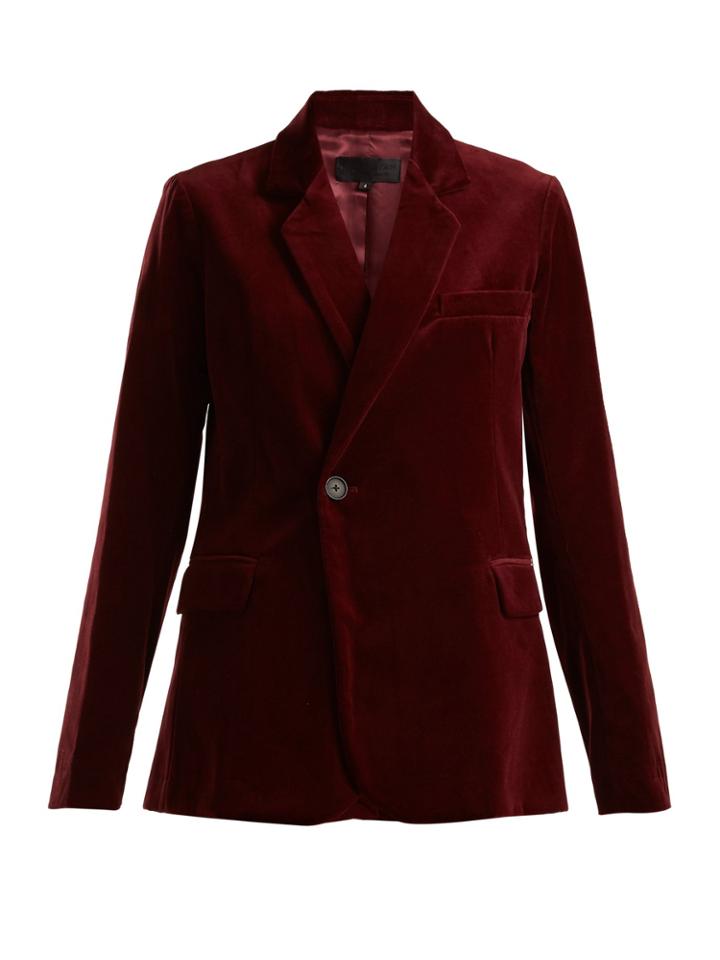 Nili Lotan Single-breasted Velvet Blazer