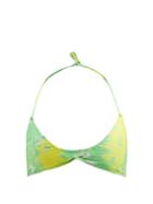 Ladies Beachwear Ganni - Abstract-print Recycled-fibre Jersey Bikini Top - Womens - Green Multi