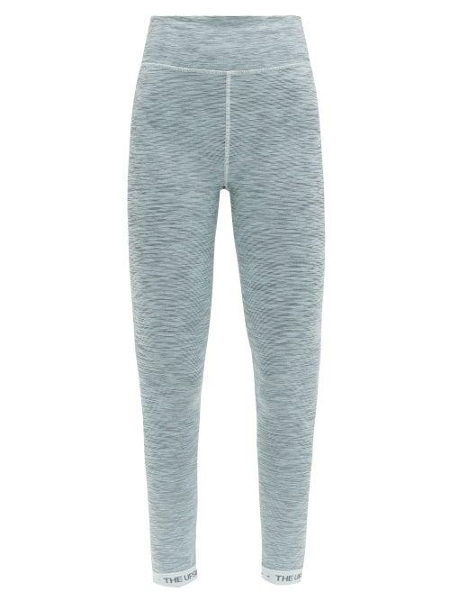 Matchesfashion.com The Upside - Ocean Logo-jacquard Striped Jersey Leggings - Womens - Blue