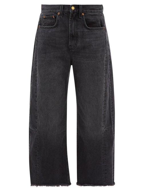 B Sides - Lasso Wide-leg Cropped Jeans - Womens - Black