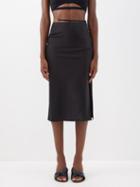 Jacquemus - Notte Side-slit Satin-blend Skirt - Womens - Black