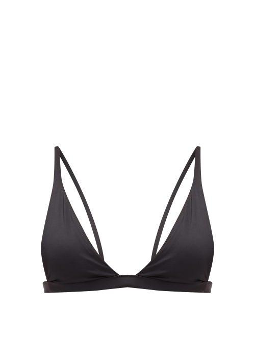 Matchesfashion.com Dos Gardenias - Rebel Triangular Bikini Top - Womens - Black