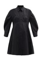 Matchesfashion.com Simone Rocha - Corset Cotton-poplin Shirt Dress - Womens - Black
