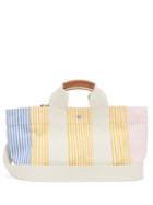 Matchesfashion.com Rue De Verneuil - Lady Parcours Striped Leather-trim Canvas Bag - Womens - Yellow Multi