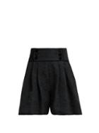 Matchesfashion.com Dolce & Gabbana - High Rise Floral Jacquard Shorts - Womens - Black