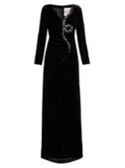 Valentino Crystal And Bead-embroidered Snake Velvet Gown