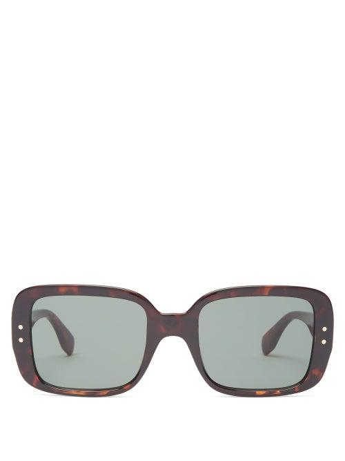 Matchesfashion.com Le Specs - X Solid & Striped Saline Acetate Sunglasses - Womens - Tortoiseshell