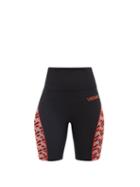 Versace - Logo-print Jersey Cycling Shorts - Womens - Black Red