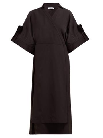 Matchesfashion.com Jil Sander - Galatea Twill Midi Dress - Womens - Black