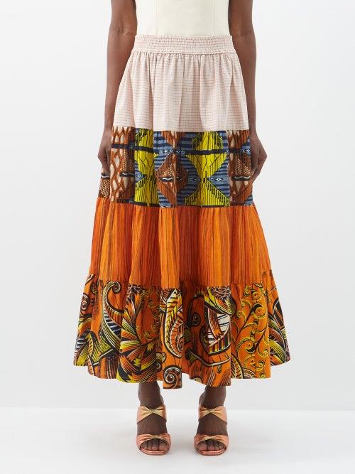 Rianna + Nina - Kendima Patchworked Cotton Maxi Skirt - Womens - Multi