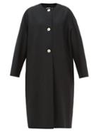 Matchesfashion.com Harris Wharf London - Round-neck Felted Wool Coat - Womens - Black