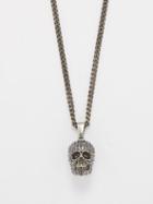 Alexander Mcqueen - Crystal-skull Skull Necklace - Mens - Silver